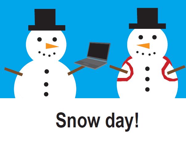 Online, in-person classes cancelled due to snow day tomorrow