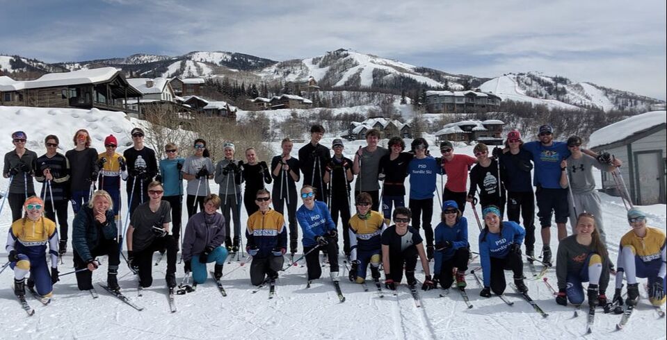 The PSD nordic ski team poses for a group photo. (Photo courtesy of PSD nordic ski team)