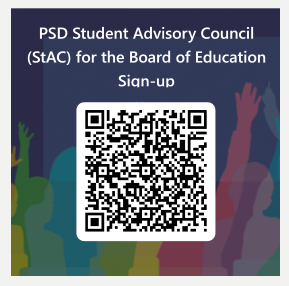 The instructions and application are available at this QR code. (Graphic courtesy of PSD Student Advisory Council)